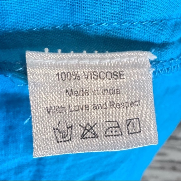 La Plage Celerie Dress Isle Ikat Turquoise Multi Size Medium - Picture 3 of 13